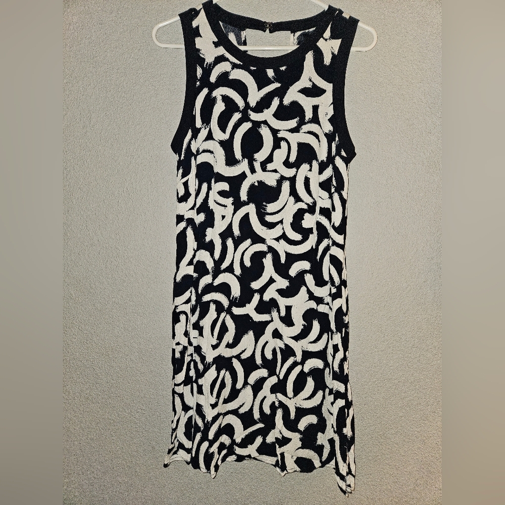 GAP Black and White Patterned Midi Dress